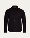Baldassari Men's Spread-collar Cashmere Overshirt In Nightpurple
