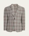 Baldassari Men's Wool-cashmere Flannel Sport Coat In Aluminium Taupe
