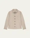 Baldassari Men's Wool Herringbone Pocket Overshirt In Brown
