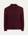 Baldassari Men's Wool Overshirt In Rumba Red