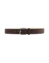Baldessarini Man Belt Dark Brown Size 34 Leather In Brown