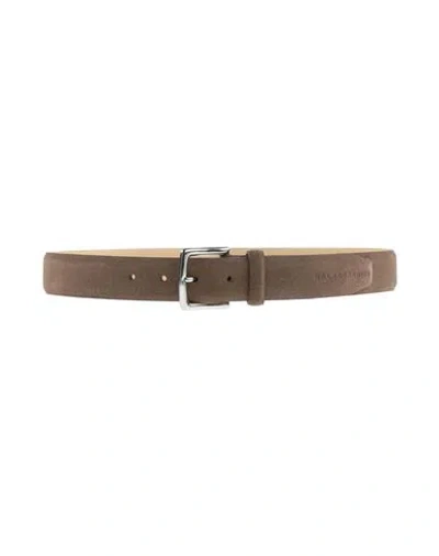 Baldessarini Man Belt Taupe Size 34 Leather In Gray