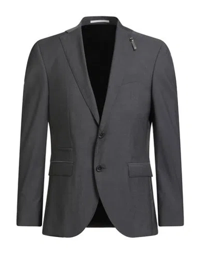 Baldessarini Man Blazer Charcoal Size 40 Virgin Wool In Gray