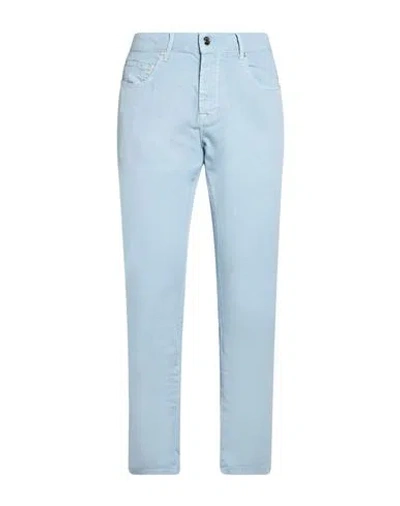 Baldessarini Man Pants Light Blue Size 36w-32l Cotton, Elastane