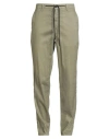 Baldessarini Man Pants Military Green Size 35w-32l Linen, Cotton, Elastane