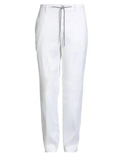 Baldessarini Man Pants White Size 36w-32l Linen, Cotton, Elastane