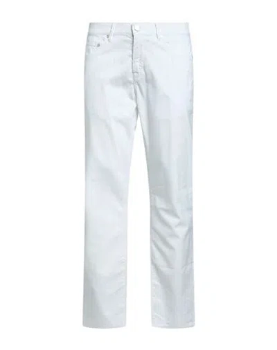 Baldessarini Man Pants White Size 38w-32l Cotton, Elastane