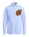 Baldessarini Man Shirt Light Blue Size 17 ½ Cotton In Blue
