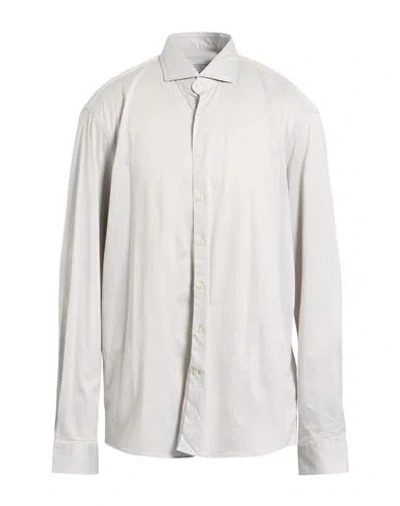 Baldessarini Man Shirt Light Grey Size 18 Cotton In Gray
