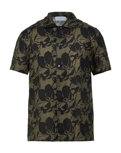 Baldessarini Man Shirt Military Green Size 15 ¾ Linen