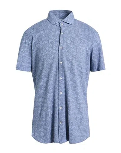 Baldessarini Man Shirt Slate Blue Size 17 ¾ Cotton
