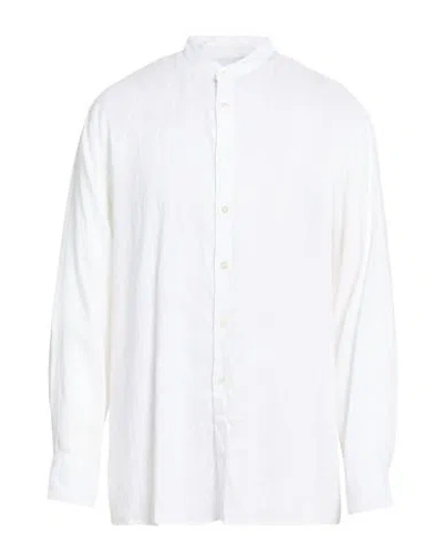 Baldessarini Man Shirt White Size 15 Linen, Cotton