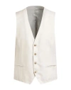Baldessarini Man Tailored Vest Ivory Size 46 Viscose, Virgin Wool, Elastane In White