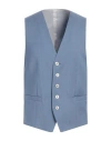 Baldessarini Man Tailored Vest Pastel Blue Size 46 Virgin Wool, Elastane