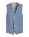 Baldessarini Man Tailored Vest Pastel Blue Size 44 Virgin Wool, Elastane