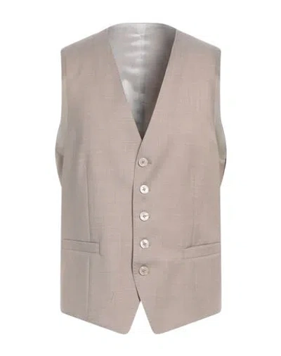 Baldessarini Man Tailored Vest Sand Size 42 Virgin Wool, Elastane In Beige