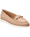 Baldini Leather Ballet Flat In Beige