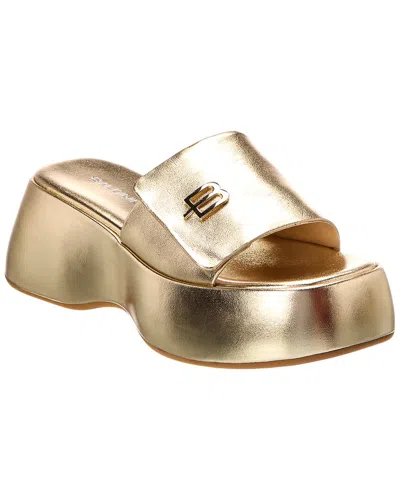 Baldini Leather Sandal In Metallic
