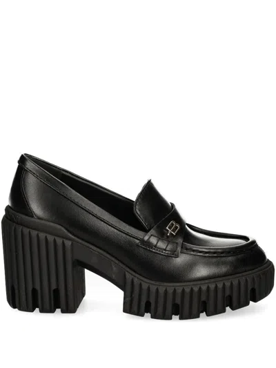 Baldinini 75mm Leather Loafers In Black