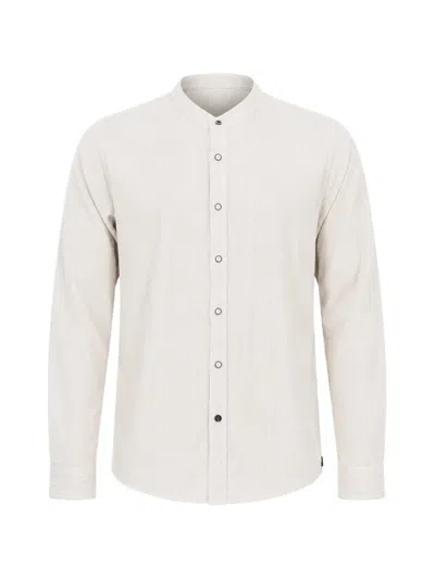 Baldinini Band-collar Long-sleeve Shirt In White