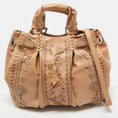 Pre-owned Baldinini Beige Laser Cut Leather Tote