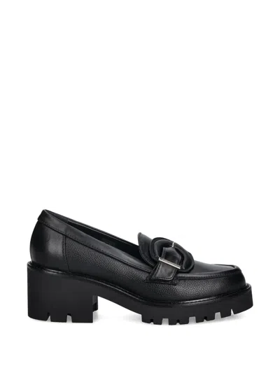 Baldinini Buckle Lug-sole Heeled Loafers In Black