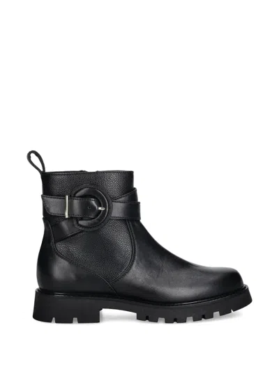 Baldinini Buckled Side-zip Ankle Boots In Black