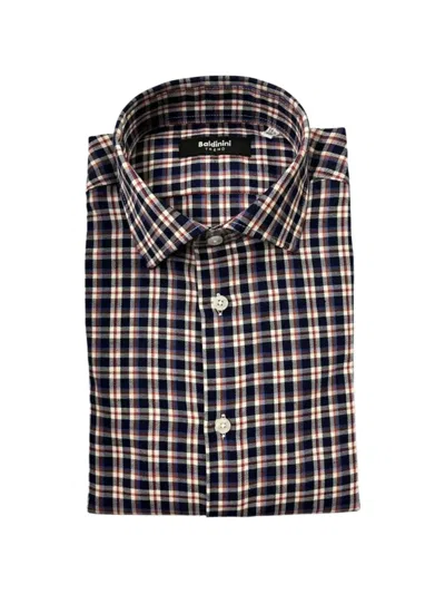 Baldinini Check-pattern Button-down Shirt In Brown
