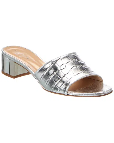 Baldinini Croc-embossed Leather Sandal In Silver