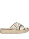 Baldinini Cross-strap Platform Slides In Neutral