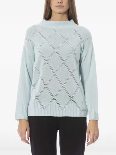 Baldinini Diamond-pattern Sweater In Blue