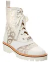 Baldinini Leather & Mesh Ankle Boot In White