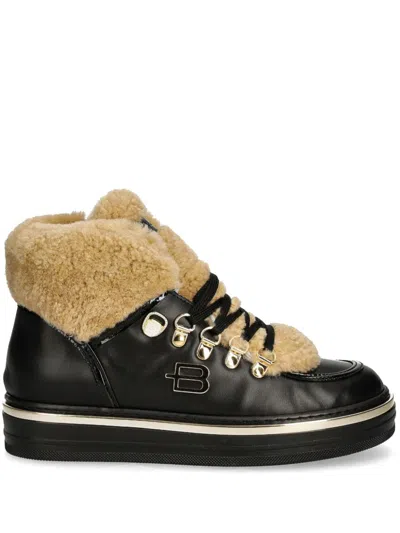 Baldinini Leather Ankle Boots In Black