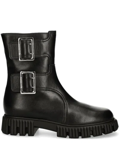Baldinini Leather Ankle Boots In Black