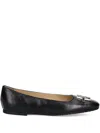 Baldinini Leather Ballerina Shoes In Black