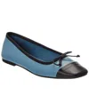 Baldinini Leather Ballet Flat In Blue