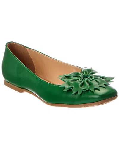 Baldinini Leather Ballet Flat In Green