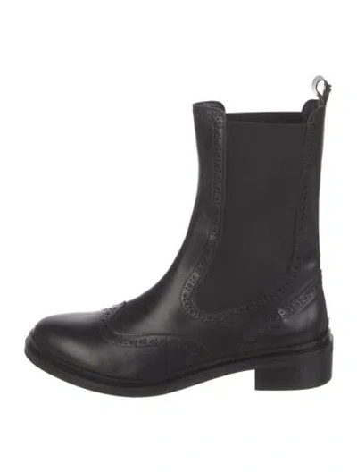 Pre-owned Baldinini Leather Chelsea Boots In Black
