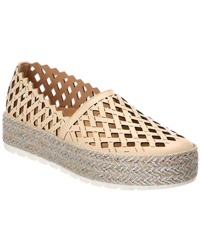 Baldinini Leather Espadrille In Beige