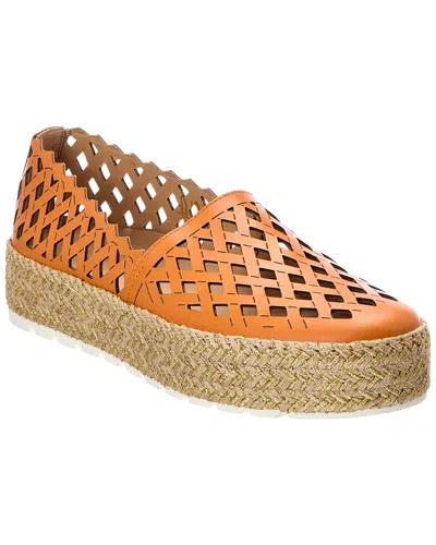 Baldinini Leather Espadrille In Brown