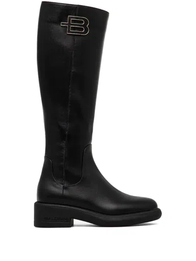 Baldinini Leather Knee Boots In Black
