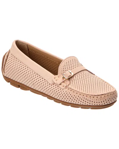 Baldinini Leather Loafer In Beige