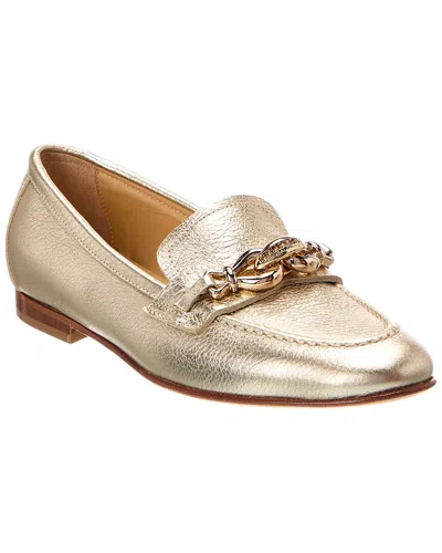 Baldinini Leather Loafer In Neutral