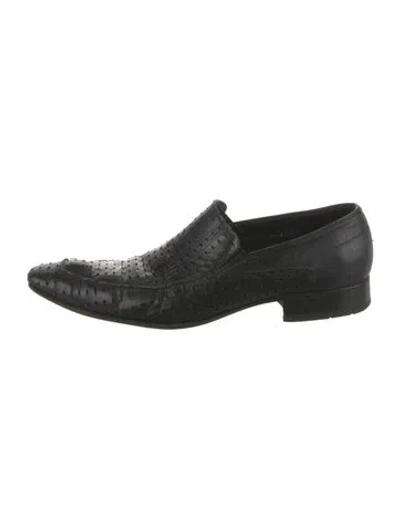Pre-owned Baldinini Leather Loafers In Black