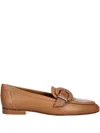 Baldinini Leather Loafers In Brown