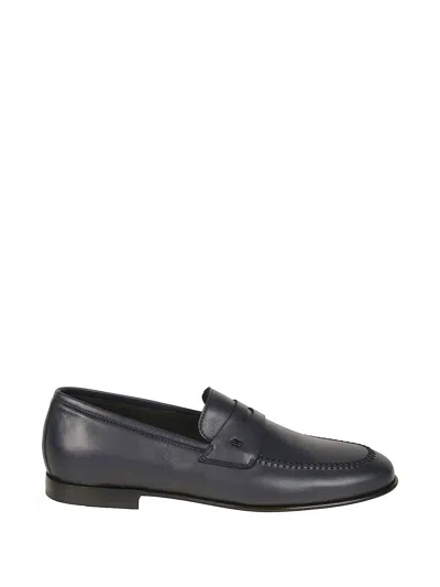 Baldinini Leather Penny Loafers In Black