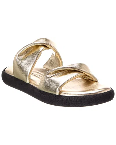 Baldinini Leather Sandal In Metallic