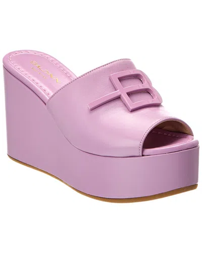 Baldinini Leather Sandal In Purple