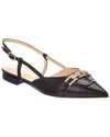 Baldinini Leather Slingback Flat In Black