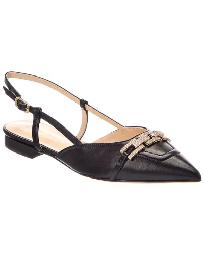 Baldinini Leather Slingback Flat In Black